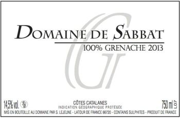 Photo d'une bouteille de 100% GRENACHE Vin de pays des Côtes catalanes