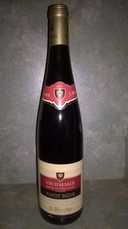 Photo d'une bouteille de J.Blessing par Cellier du Romarin Alsace Pinot-Noir
