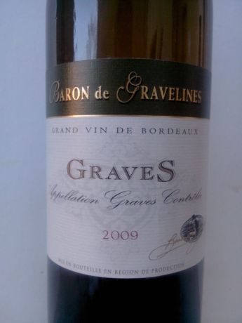 Photo d'une bouteille de Baron de Gravelines Graves