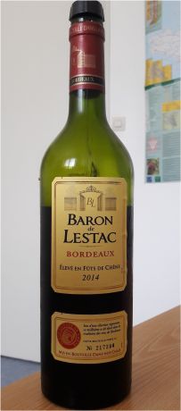 Photo d'une bouteille de Baron de Lestac Bordeaux