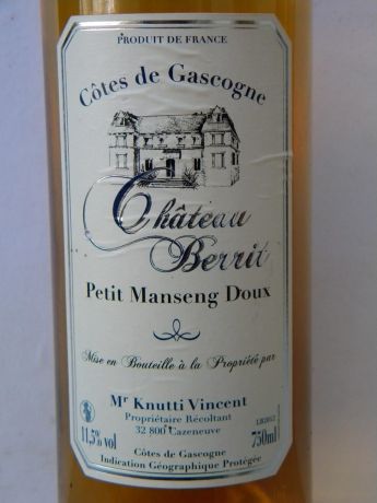Photo d'une bouteille de Château Berrit Vin de pays des Côtes de Gascogne