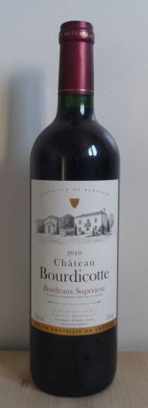 Photo d'une bouteille de Château Bourdicotte Bordeaux-supérieur