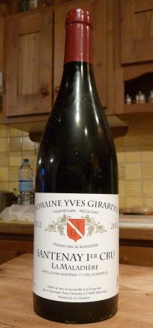 Photo d'une bouteille de Domaine Yvers Girardin Santenay