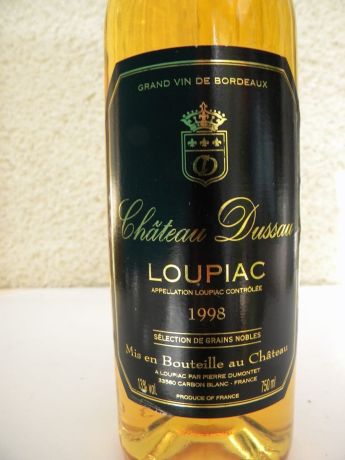 Photo d'une bouteille de Château Dussau Loupiac