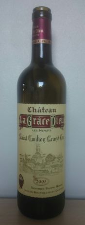 Photo d'une bouteille de Château la Grâce Dieu les Menuts Saint-Emilion-Grand-Cru