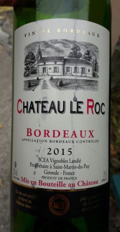 Photo d'une bouteille de Château le Roc Bordeaux