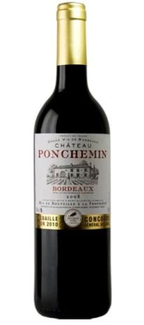 Photo d'une bouteille de Château Ponchemin Bordeaux