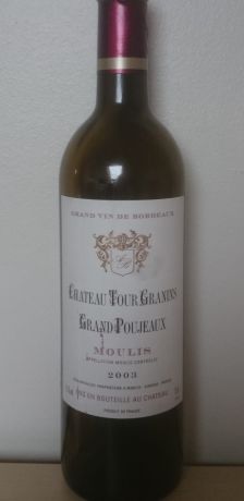 Photo d'une bouteille de Chateau Tour Granins Grand Poujeaux Moulis-en-Médoc