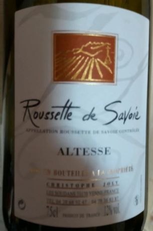 Photo d'une bouteille de Christophe Joly Roussette-de-Savoie