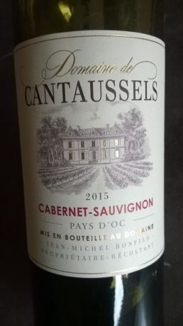 Photo d'une bouteille de Domaine de Cantaussels canernet sauvignon Vin de pays d'Oc