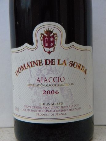 Photo d'une bouteille de Domaine de la Sorba Ajaccio