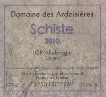 Photo d'une bouteille de Domaine des Ardoisières Vin de pays des Allobroges