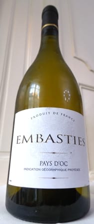 Photo d'une bouteille de Domaine des Embasties Vin de pays d'Oc