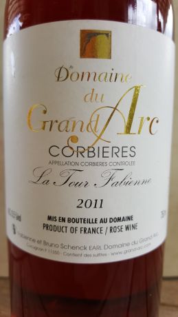 Photo d'une bouteille de Domaine du Grand Arc, La Tour Fabienne Corbières