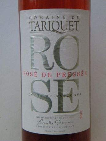 Photo d'une bouteille de Domaine du Tariquet, Rosé de Pressée Vin de pays des Côtes de Gascogne