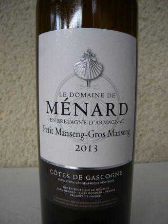 Photo d'une bouteille de Domaine Ménard Vin de pays des Côtes de Gascogne