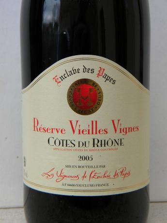 Photo d'une bouteille de Enclave des Papes Côtes-du-Rhône