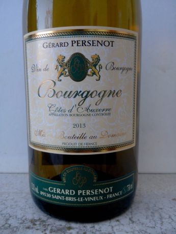 Photo d'une bouteille de Gérard Persenot Bourgogne-Côtes-d'Auxerre