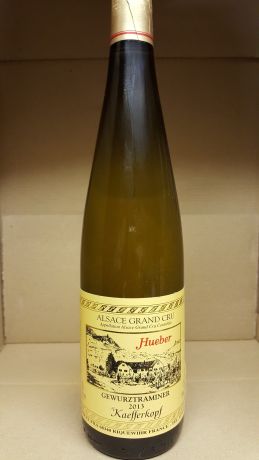 Photo d'une bouteille de Hueber Alsace-Grand-Cru-Kaefferkopf