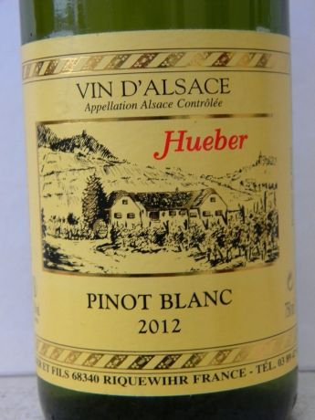 Photo d'une bouteille de Hueber Alsace Pinot-Blanc (ou Klevner)