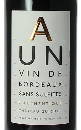 L'Authentique du Château Guichot A - Un vin sans sulfites - Bordeaux -  Bordeaux - France 