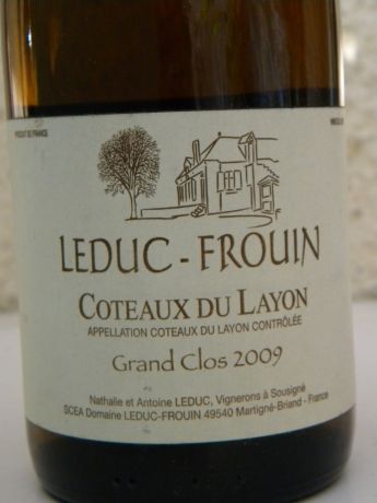 Photo d'une bouteille de Leduc-Frouin Coteaux-du-Layon