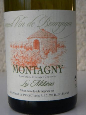 Photo d'une bouteille de Les Millières Montagny