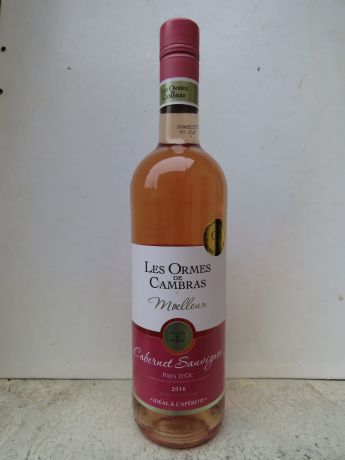 Photo d'une bouteille de Les Ormes de Cambras, Cabernet Sauvignon Vin de pays d'Oc
