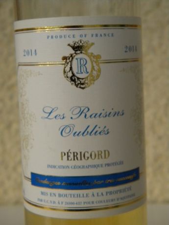 Photo d'une bouteille de Les Raisins Oubliés Vin de pays du Périgord