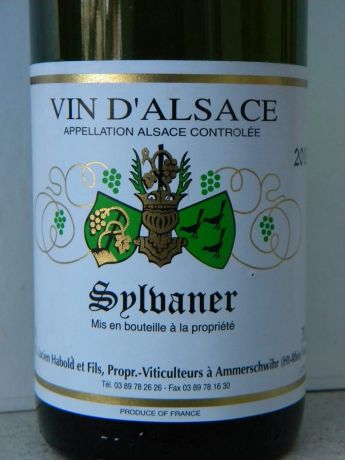 Photo d'une bouteille de Lucien Habold et fils Alsace Sylvaner