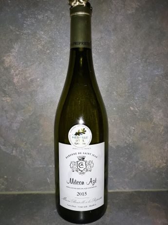 Photo d'une bouteille de Baronne de Saint-Jean Mâcon Azé