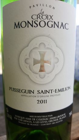 Photo d'une bouteille de Pavillon La Croix Monsognac Puisseguin-Saint-Emilion