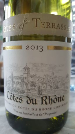 Photo d'une bouteille de Rives et Terrasses, Côtes du Rhone Côtes-du-Rhône
