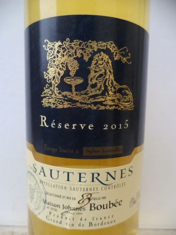 Photo d'une bouteille de Maison Johanès Boubée Sauternes