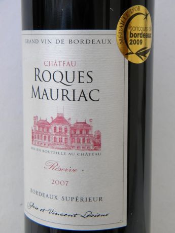 Photo d'une bouteille de Château Roques Mauriac Bordeaux-supérieur