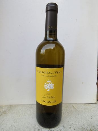 Photo d'une bouteille de Terroirs du Vent, Viognier Vin de pays d'Oc
