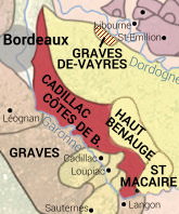 carte des vins cadillac cotes de bordeaux